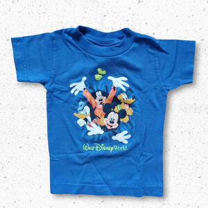 Vintage Early Y2K Disney World Character Burst Through T-Shirt Kids 18M